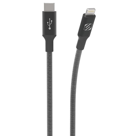 Scosche SC BRAIDED 4ft LIGHTNING TO C CABLE- GRA CI4B4SGSP